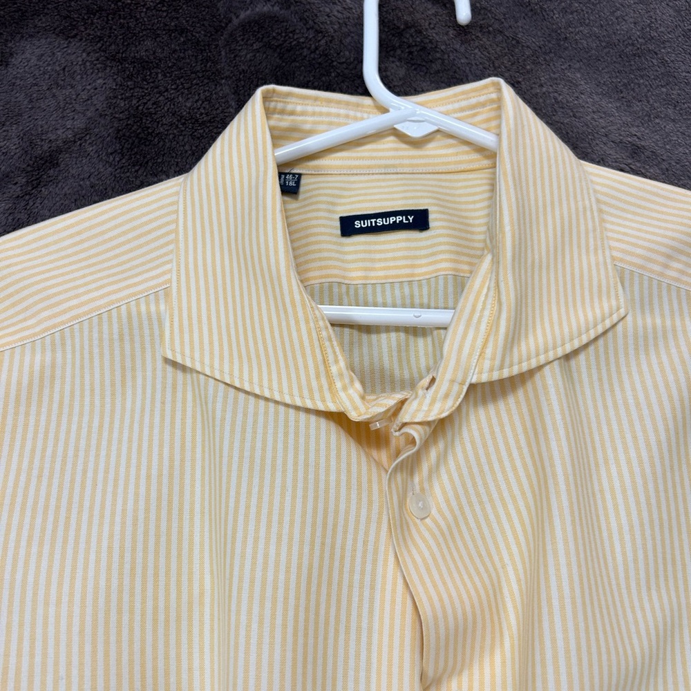 SuitSupply Dress Shirt - Yellow Stripe - 18L long